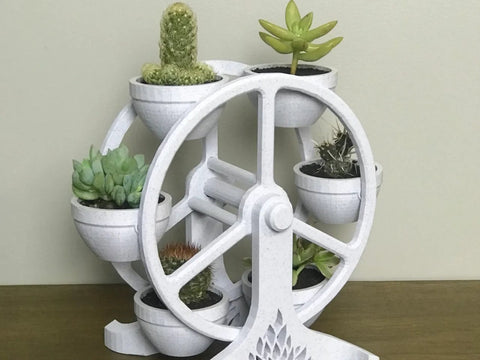 Impressão 3D - Suporte para Plantas Roda Gigante & Vaso de Cactos